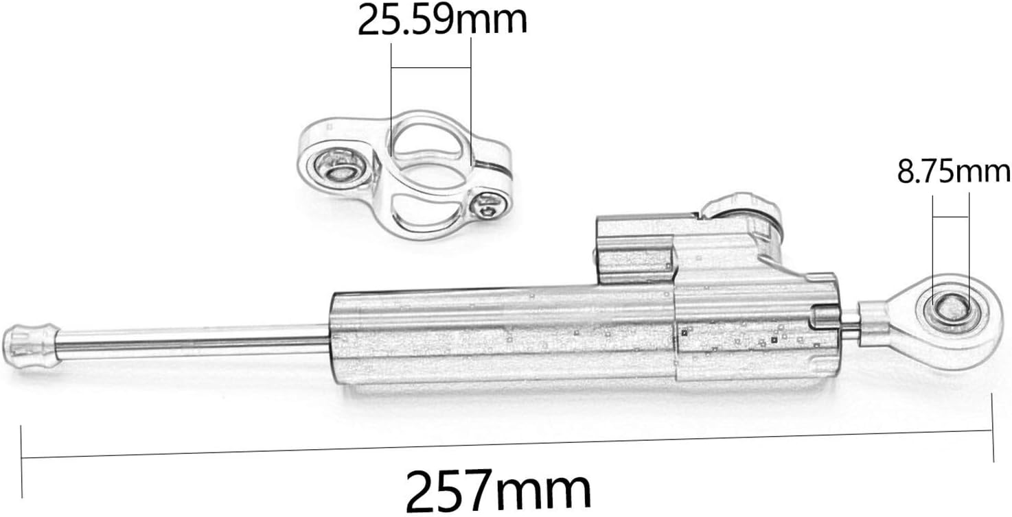 CNC Motorcycle Steering Stabilizer Damper Linear Reversed Safety Control For YAMAHA YFM350R YFM 350R YFM 350 R RAPTOR Mounting Bracket Kit(Black and red)