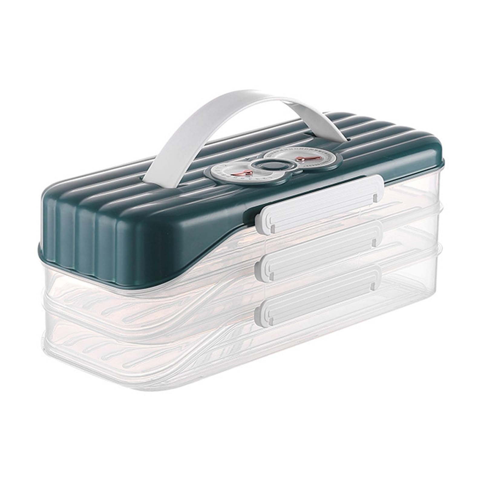 Carotoe Qinghai Blue 3Rd Flo Stackable Clear Dumpling Organizers With Date Timer Portable Accessory For Freezer Use And Kitchen Storage Solution Household Freezer Organizers