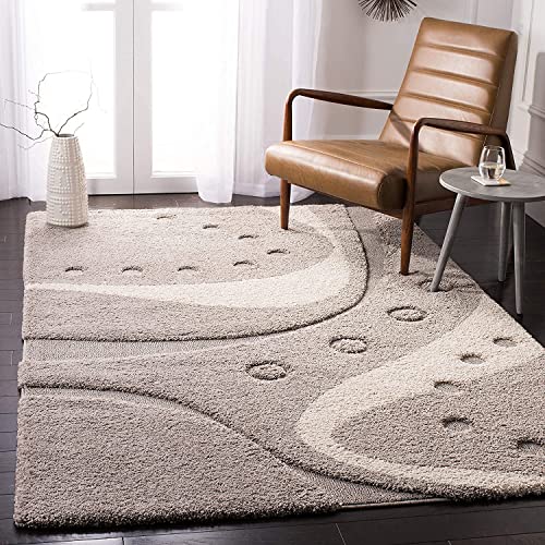 Image of Microfiber Hand Woven Shaggy Carpet Collection with 2 inch Pile Height Carpet for Bedroom Size 11x11 feet Square coular Beige