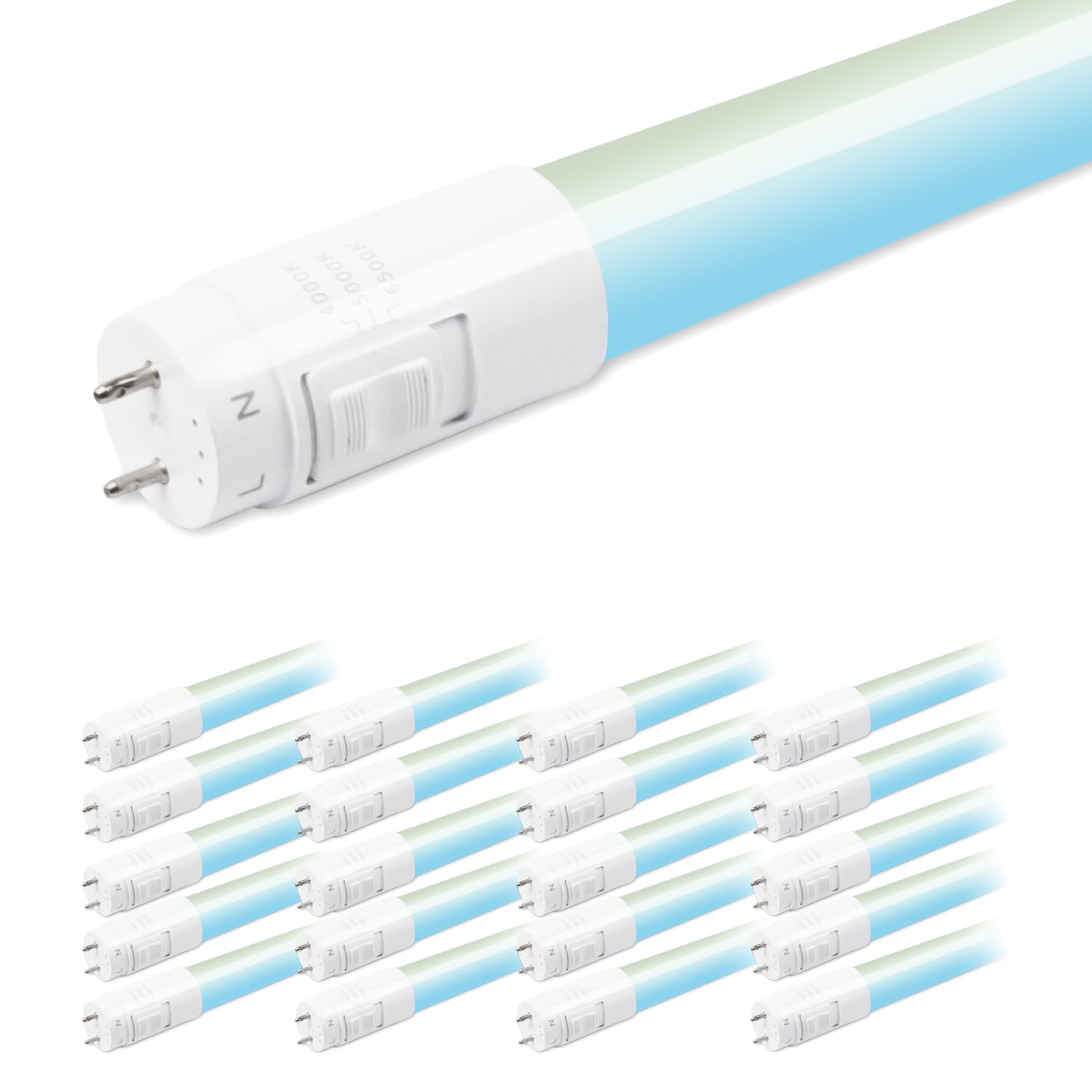 hykolity 20 Pack 3CCT 4FT LED T8 Hybrid Type A+B Light Tube, 18W