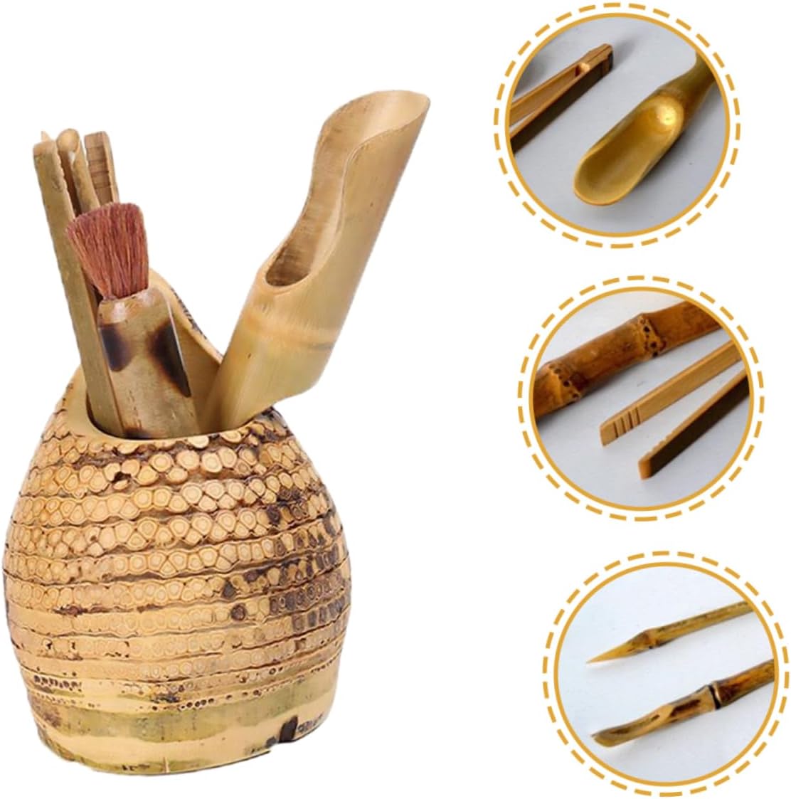Cabilock Bamboo Tea Set Easy Convenient Matcha Making Tool Elegant Chic Design Tea Accessories