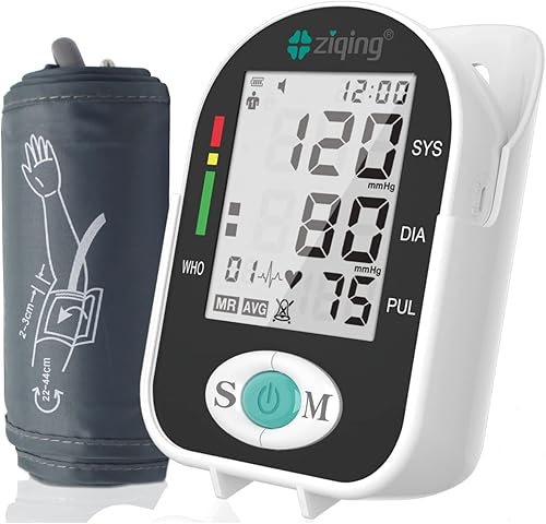 Miniatura 8 de ZIQING - Máquina de presión arterial, monitor automático de presión arterial con brazo superior grande ajustable de 9 a 17.3 pulgadas, memoria de 2