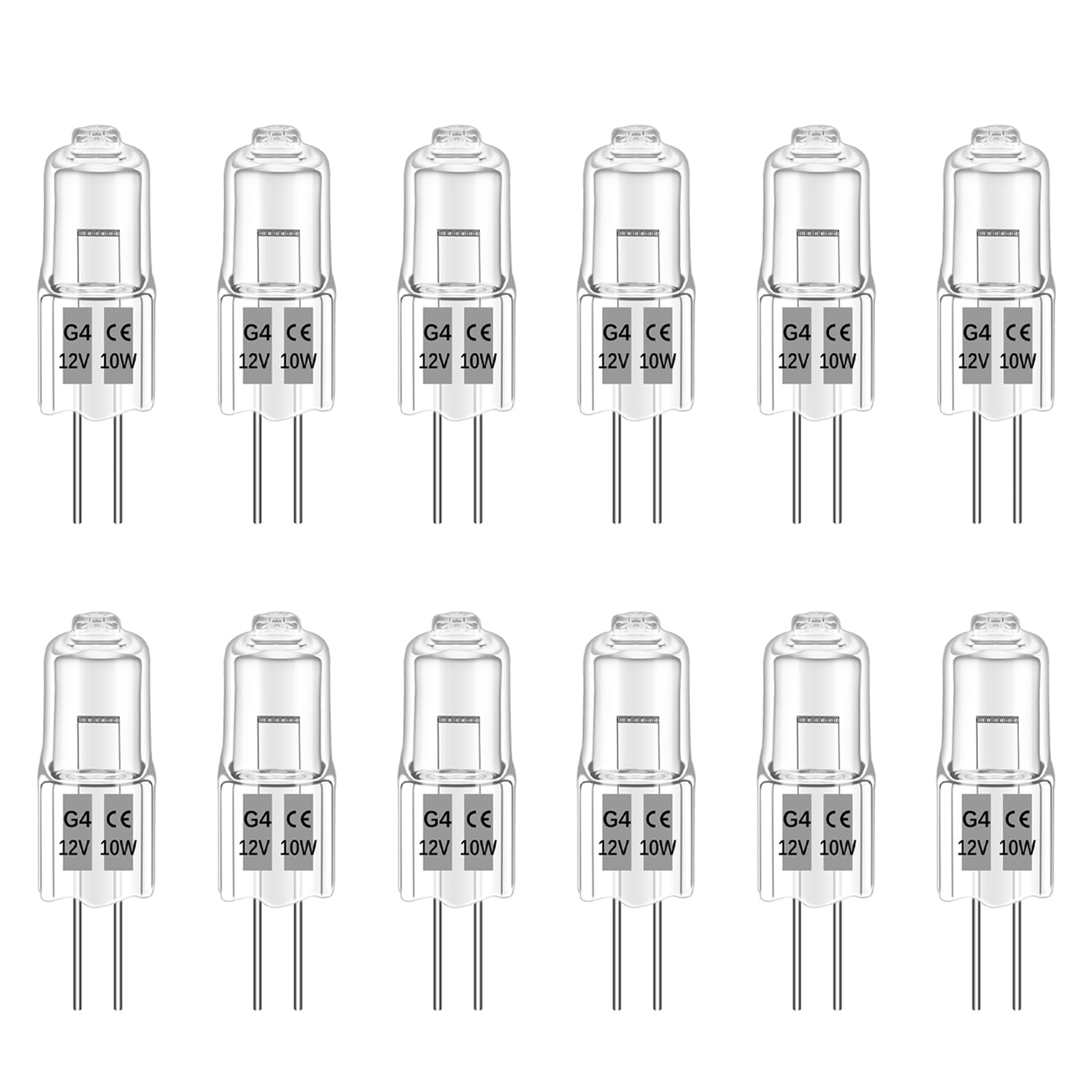 Liuyife 12 Stück G4 20W Halogen Leuchtmittel 12V, Dimmbar Halogenlampen, Warmweiß 2700K 280LM Halogen Stiftsockellampe, G4 Kapsel Glühbirnen für Dunstabzugshauben, Küchen, Leuchter