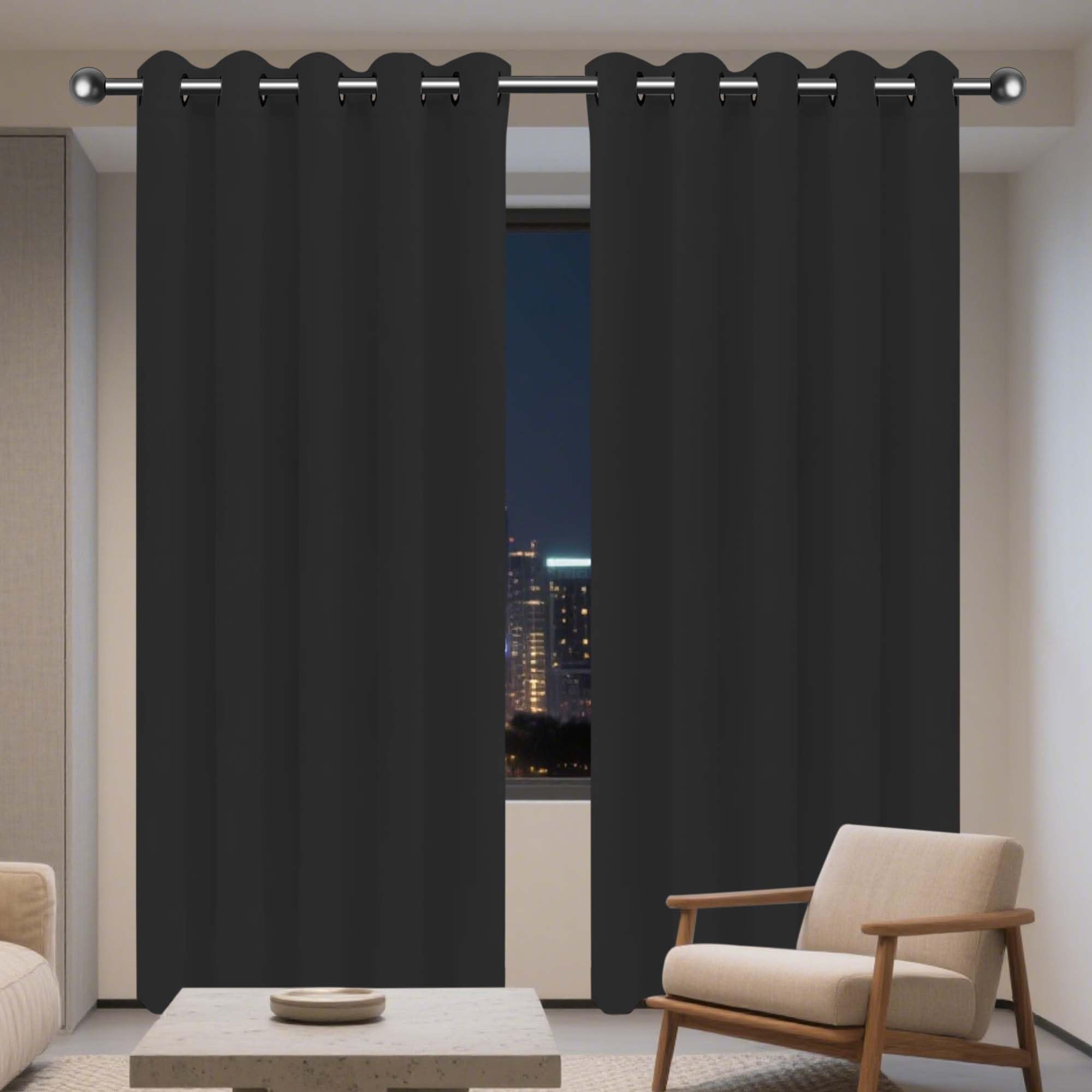 Rideau chambre occultant anti chaleur et anti-UV avec œillets 360x310cm