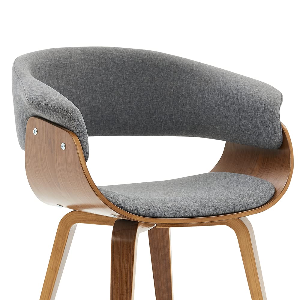 IDS Online Modern Fabric Upholstered Wooden Dining Living Room Bentwood Accent Chair for Home, Bedroom, Office, Lounge, Grey