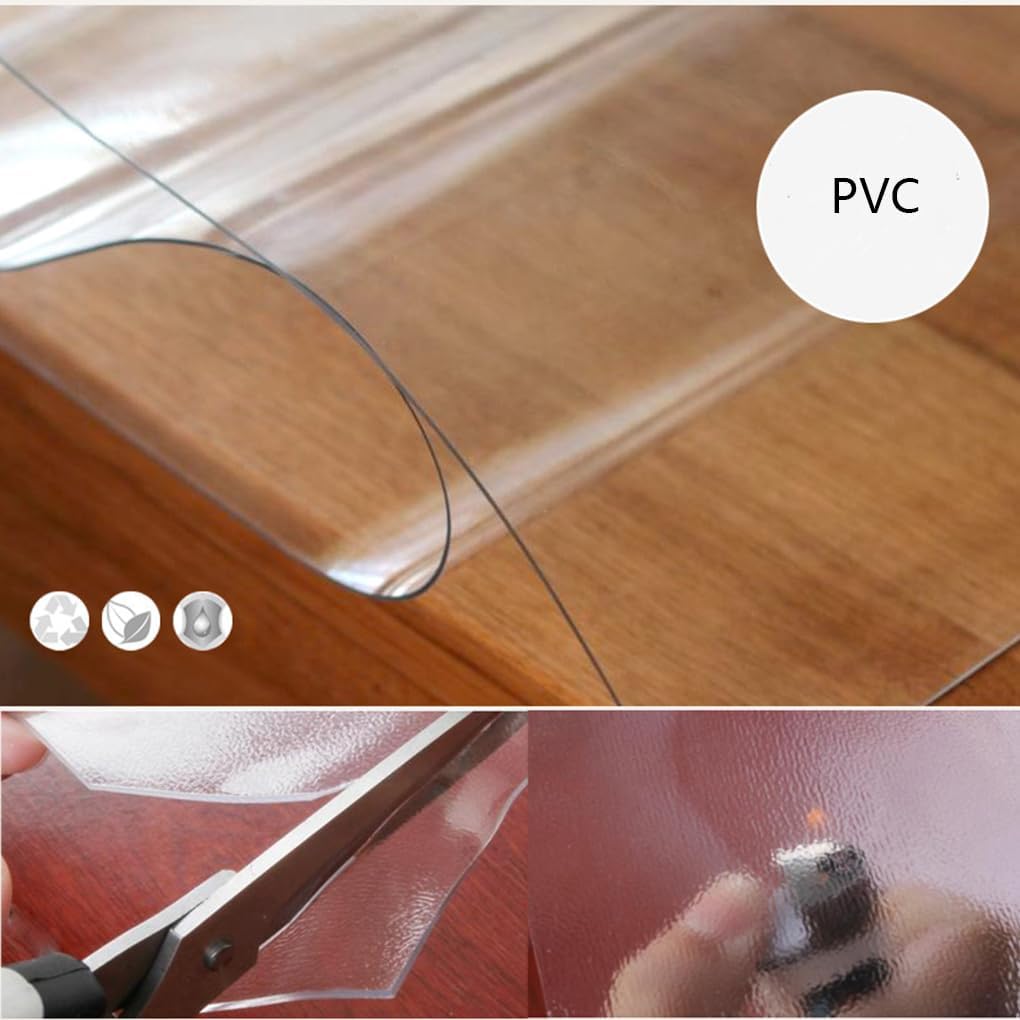 Clear PVC Floor Protector Mat 2mm Thick Multi Purpose Desk Chair Mat for Home and Office Transparent Hard Floor Covering Protects Wooden Floors Large Size