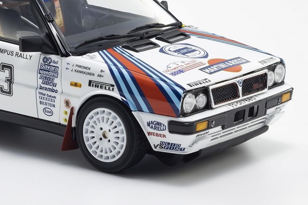 LANCIA DELTA HF INTEGRALE 4WD TEAM MARTINI & ROSSI RACING N 3 WINNER RALLY OLYMPUS USA 1987 JUHA KANKKUNEN - JUHA PIIRONEN WHITE RED BLUE
