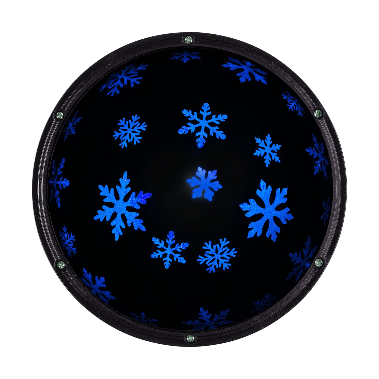 Idena 50146 - Projektor LED płatki śniegu, świeci w kolorach czerwonym, zielonym i niebieskim, projektor LED gwiaździste niebo z 2 trybami, zasilany bateryjnie, ok. 16,2 x 13 cm