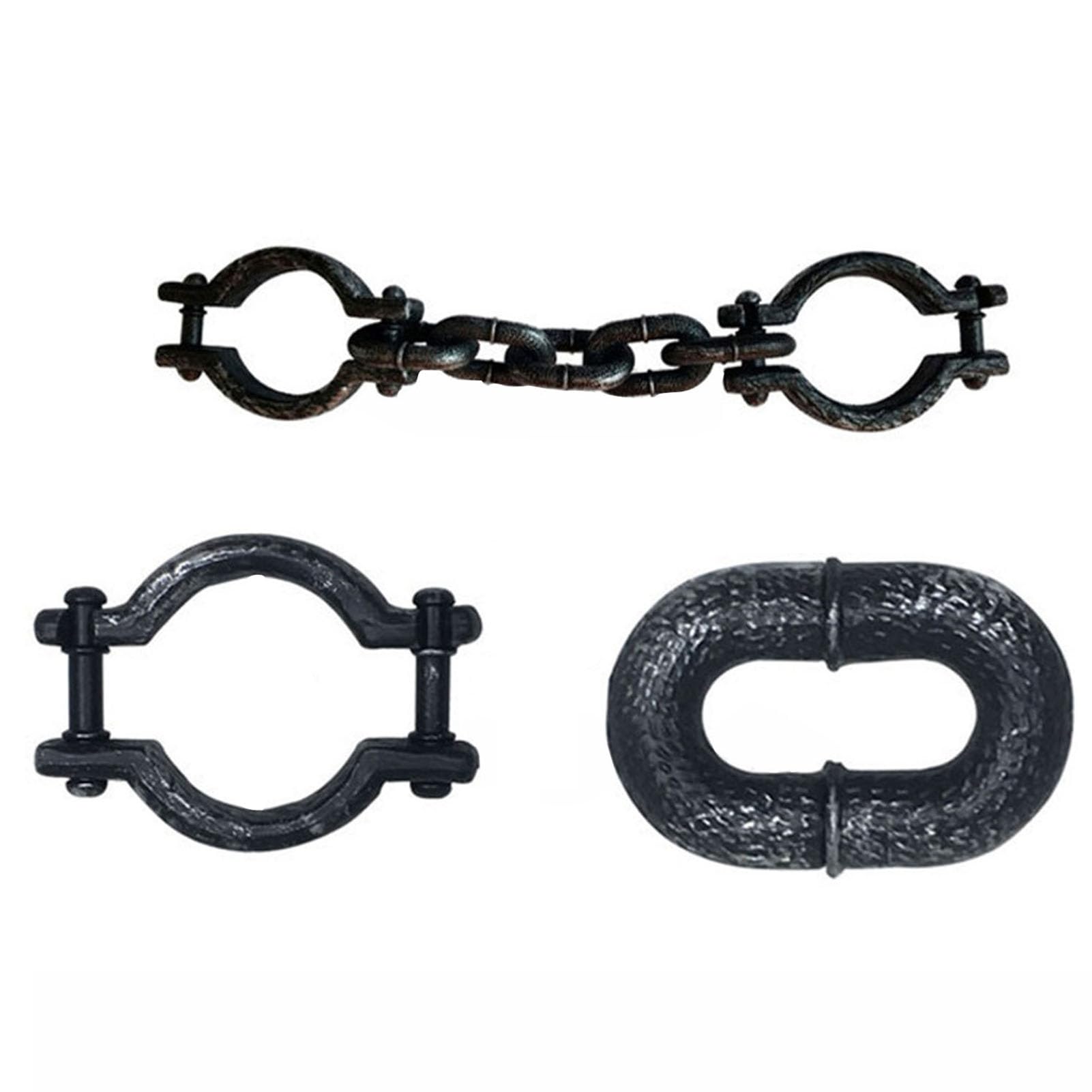 Lot De 2 Chaînes En Plastique Effet Rouillé - Accessoire Déguisement Prisonnier, Halloween | Décoration Fête, Cosplay, Spectacle
