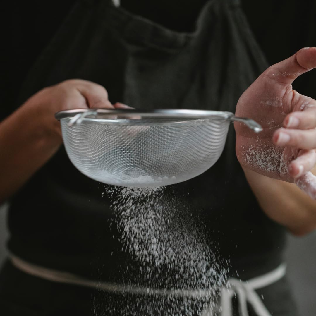 Passoires de cuisine en INOX, 3 Tamis à Mailles fines pour farine et poudres-7