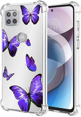 Funda para Moto One 5G Ace, Motorola One 5G Ace Funda transparente para niñas y mujeres, TPU suave a prueba de golpes, funda protectora transparente