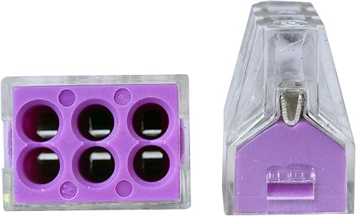 Miniatura 3 de YXQ Conector de cable a presión de 6 puertos Tuerca de pared PCT-106 Conductor 18-12AWG Alambres para cajas de conexiones (50 piezas)