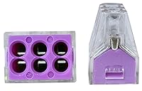 Vista 3 de YXQ Conector de cable a presión de 6 puertos Tuerca de pared PCT-106 Conductor 18-12AWG Alambres para cajas de conexiones (50 piezas)