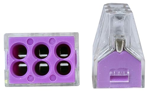 Miniatura 3 de YXQ Conector de cable a presión de 6 puertos Tuerca de pared PCT-106 Conductor 18-12AWG Alambres para cajas de conexiones (50 piezas)