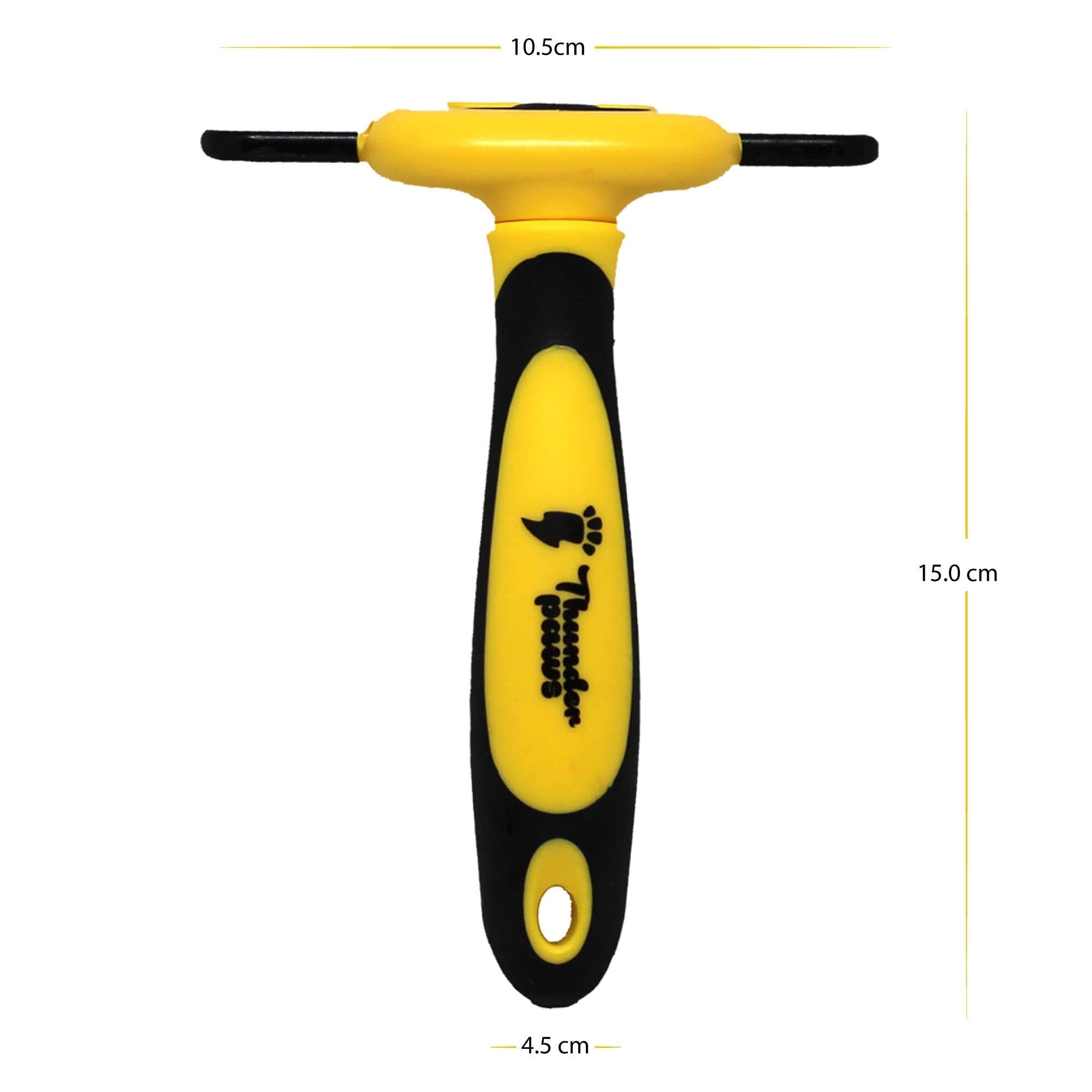 Peine Profesional para Mascotas, Herramienta de Cuidado para Perros, D-Shedz para Razas de Perros, Gatos con Pelo Corto o Largo, Pequeño, Mediano y Grande (Amarillo)