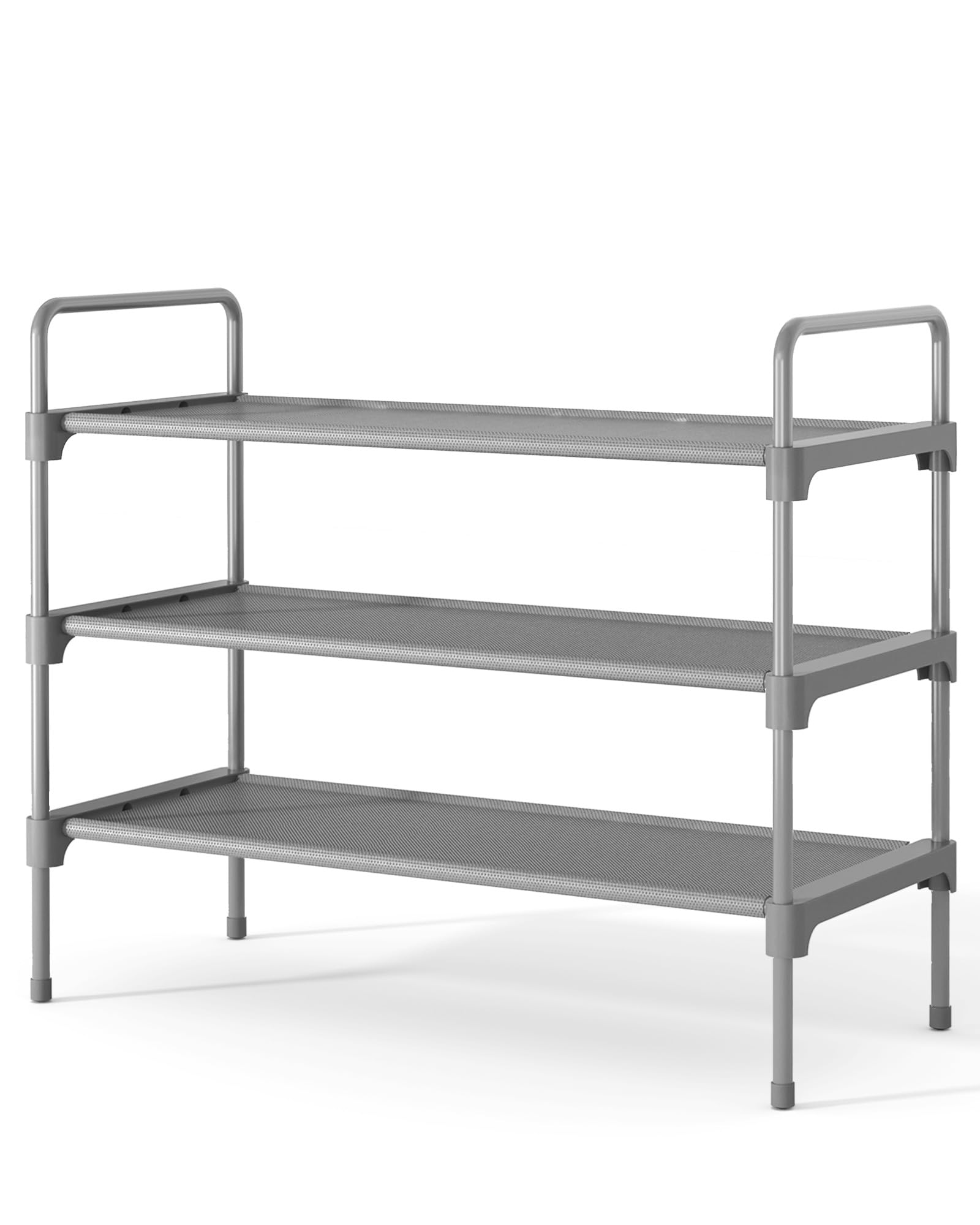 Kitsure Schuhregal für Schrank, stabile Schuhablage für den Eingangsbereich, platzsparendes kleines Schuhschrank Schmal und Schuhschrank, 70.0 cm Wide - 3 Tier, Grey