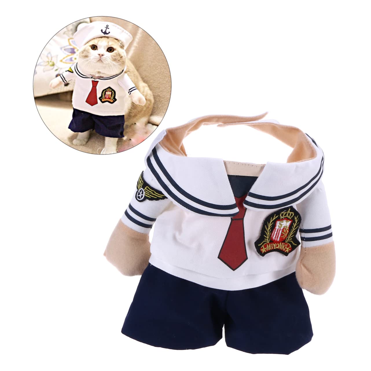 Angoily 3 Pz costume da cane da compagnia vestito da marinaio gatto vestiti abito abbigliamento per animali domestici costume da bagno per cani piccolo cane impostare tuta