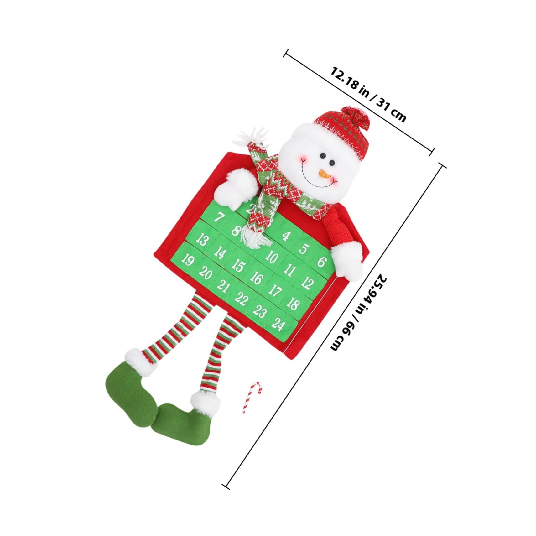 Weihnachts Countdown Kalender zum Aufhängen Adventskalender für Tür oder Wand Diy-weihnachtskalender aus Pp-baumwolle