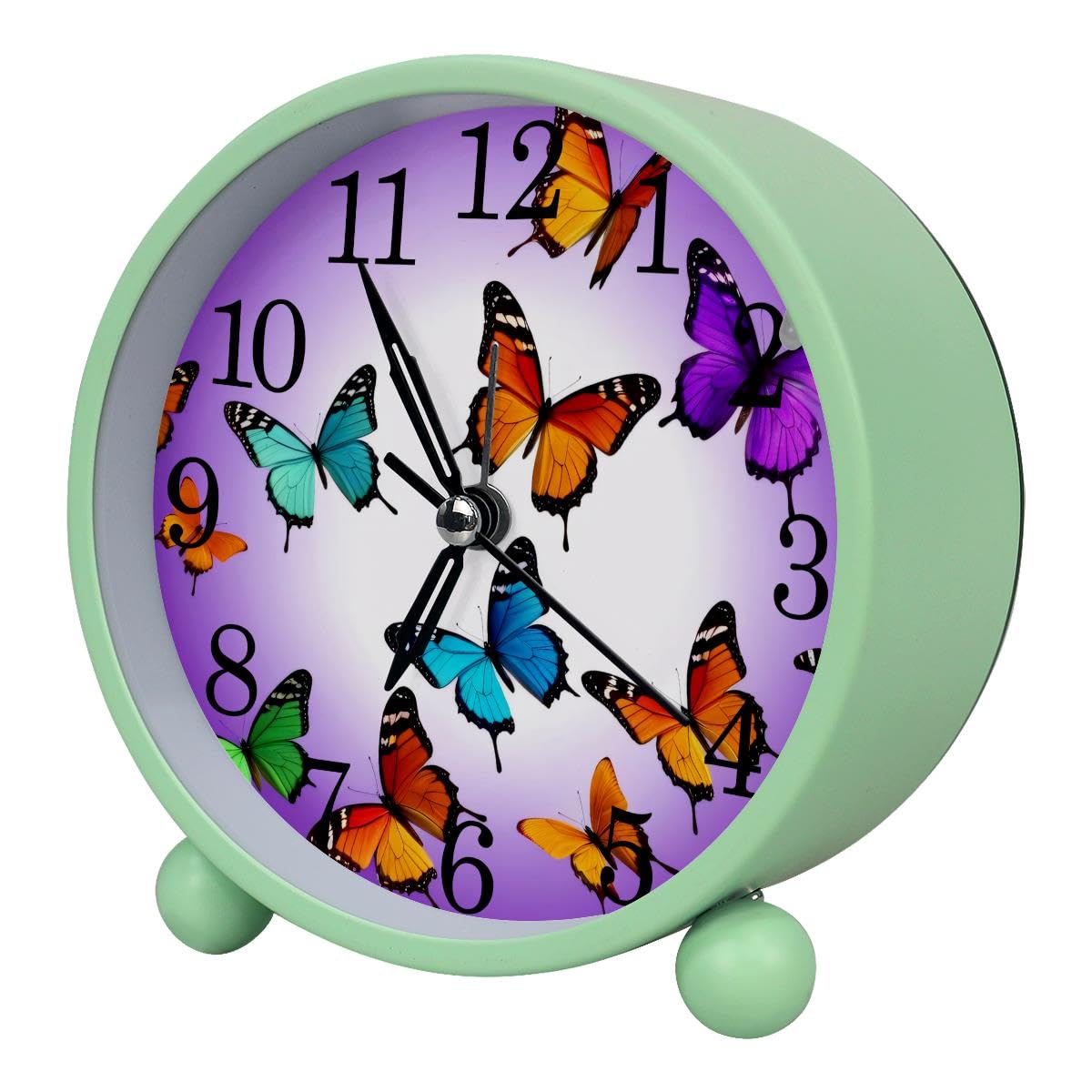Luoweisi Alarm Clock Butterflies, Silent Non-Ticking with Night Light