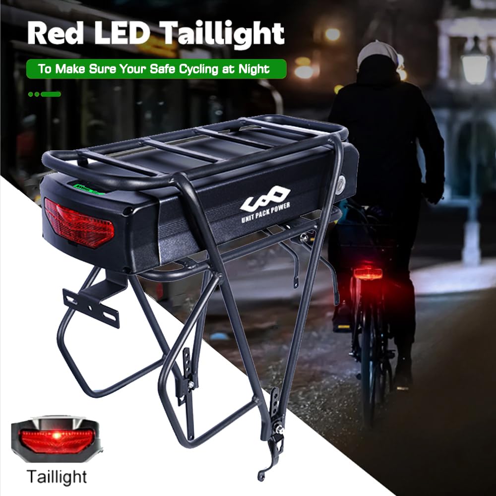 Unit Pack Power 48V 30Ah Batteria per bici elettrica da 48 V 1500W con fanale posteriore portabagagli