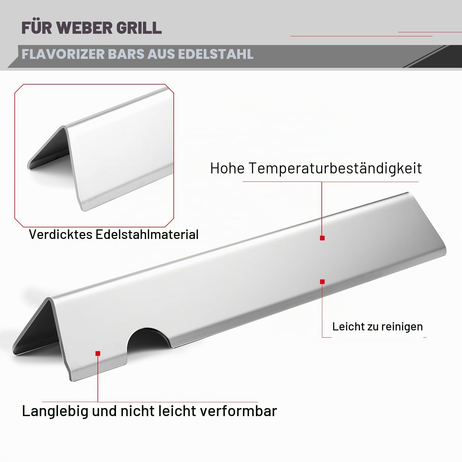 genesis II Grill-Ersatzteile Flavorizer Bars Hitzeschutz für Weber E-210 S-210 GS4 Grillteile LX E-240 S-240 Grillteil 66794 Flavor Bars 66039