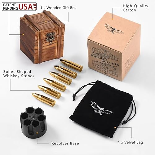 Miniatura 3 de Regalos para hombres, marido, novio, día de San Valentín, regalo de cumpleaños de esposa, hija, hijo, niños, piedras de whisky con caja de madera,