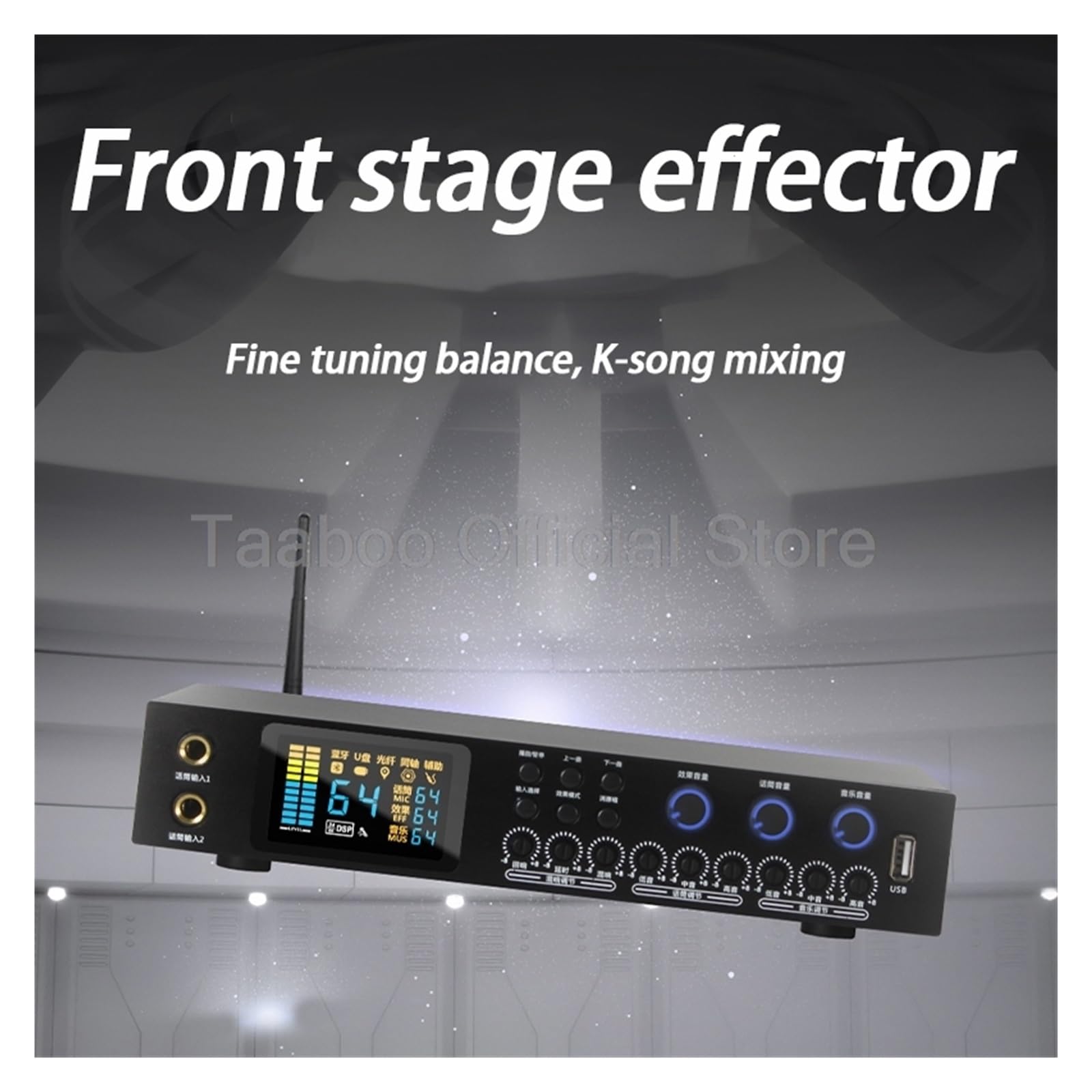 DJ-Mixer, 24W 16 Effekte Digital Pre-Effektor Bluetooth Sound Box DJ Mixer Konsole Verstärker Lautsprecher Drahtlose Überwachung System(K160 With RCA)