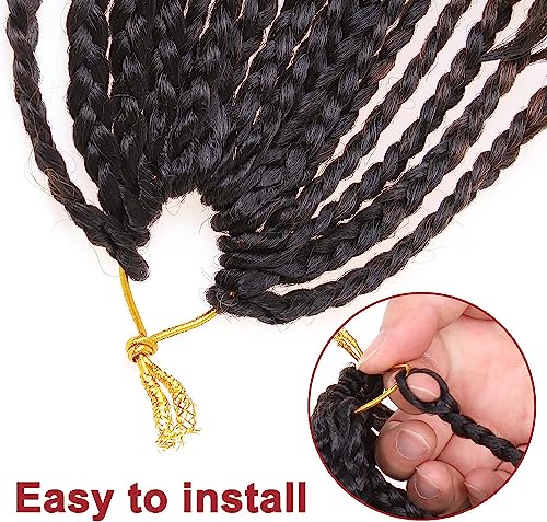XTREND 10Inch 8Packs Boho Box Braids Crochet Hair with Curly Ends 14strands/pack Pre Looped Black Messy Goddess Box Braids Hair Extensions Individual Synthetic Bob Goddess Locs Hair - Image 4