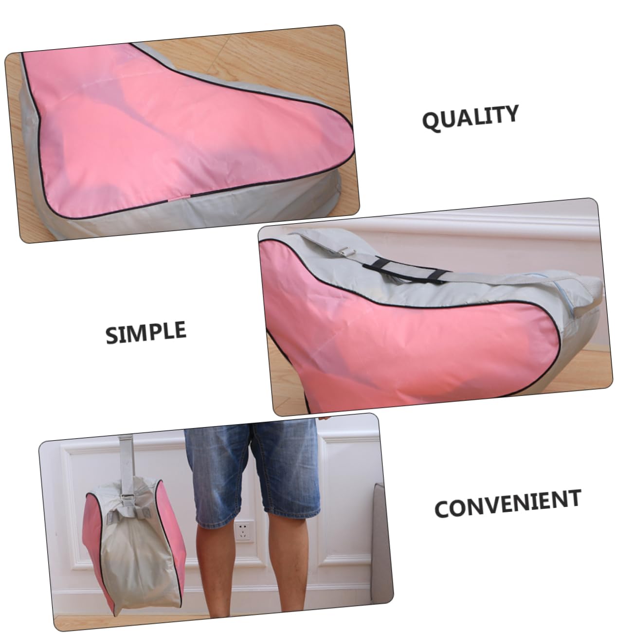 UKCOCO Borsa per Pattini a Rotelle Triangolare 2 Pezzi Rosa | Tessuto Oxford, per Inline Skates Shoes e Ice Skates, Design Portatile Facile da Pulire