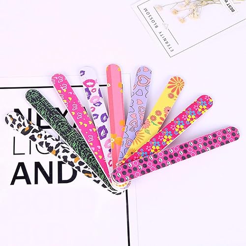 Miniatura 4 de 50pcs impresión Emery Boards de doble cara lima de uñas pulidores herramientas de manicura (patrón aleatorio)