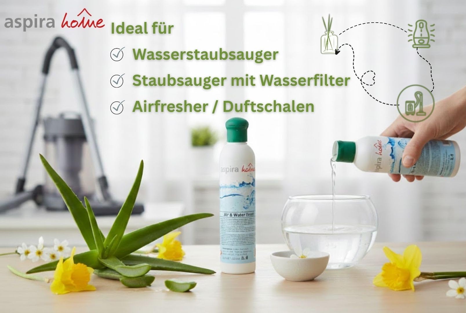 Aloe-Vera-Duftöl für Wasserstaubsauger & Airfresher Bowl (1 Liter)
