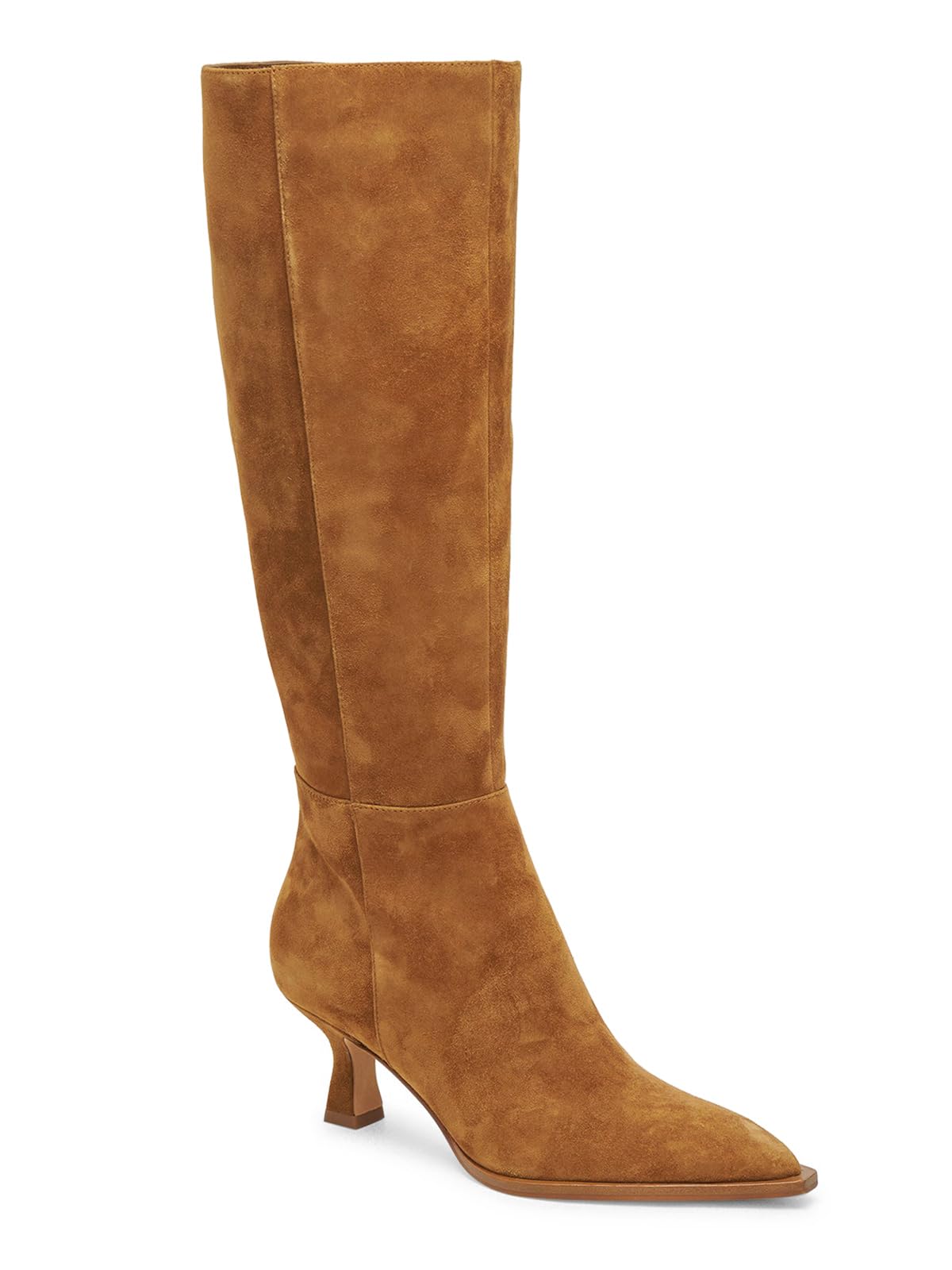 Womens Knee High Boots Kitten Low Heel Pointed Toe Tall Boots Side Zipper Winter Dress Shoes-image-26