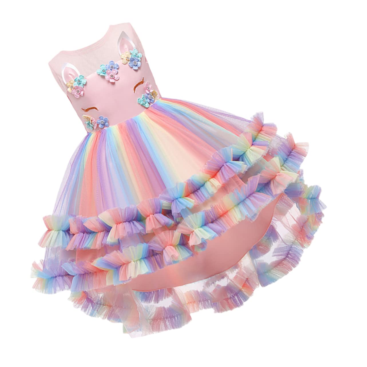 COLLBATH Tutù Abito in Paillettes Glitterate Costumi Per Bambini Abito in Tulle Per Bambina in Rete Glitterata Costume Da Ragazza Gonna Per Ragazze Da Ballo Cotone Rosa