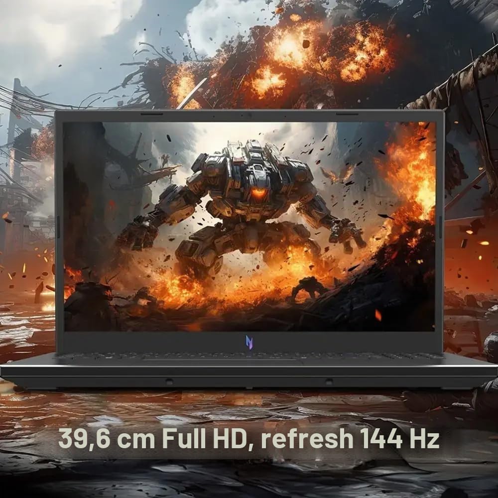 acer Nitro V Gaming Laptop, 15.6" FHD IPS Display, 144Hz, AMD Ryzen 5 7535HS, 6 core, GeForce RTX 4050, 16GB DDR5, 1TB SSD, Obsidian Black, Windows 11, BK, borsa per laptop, TWE Mouse Pad & Mouse