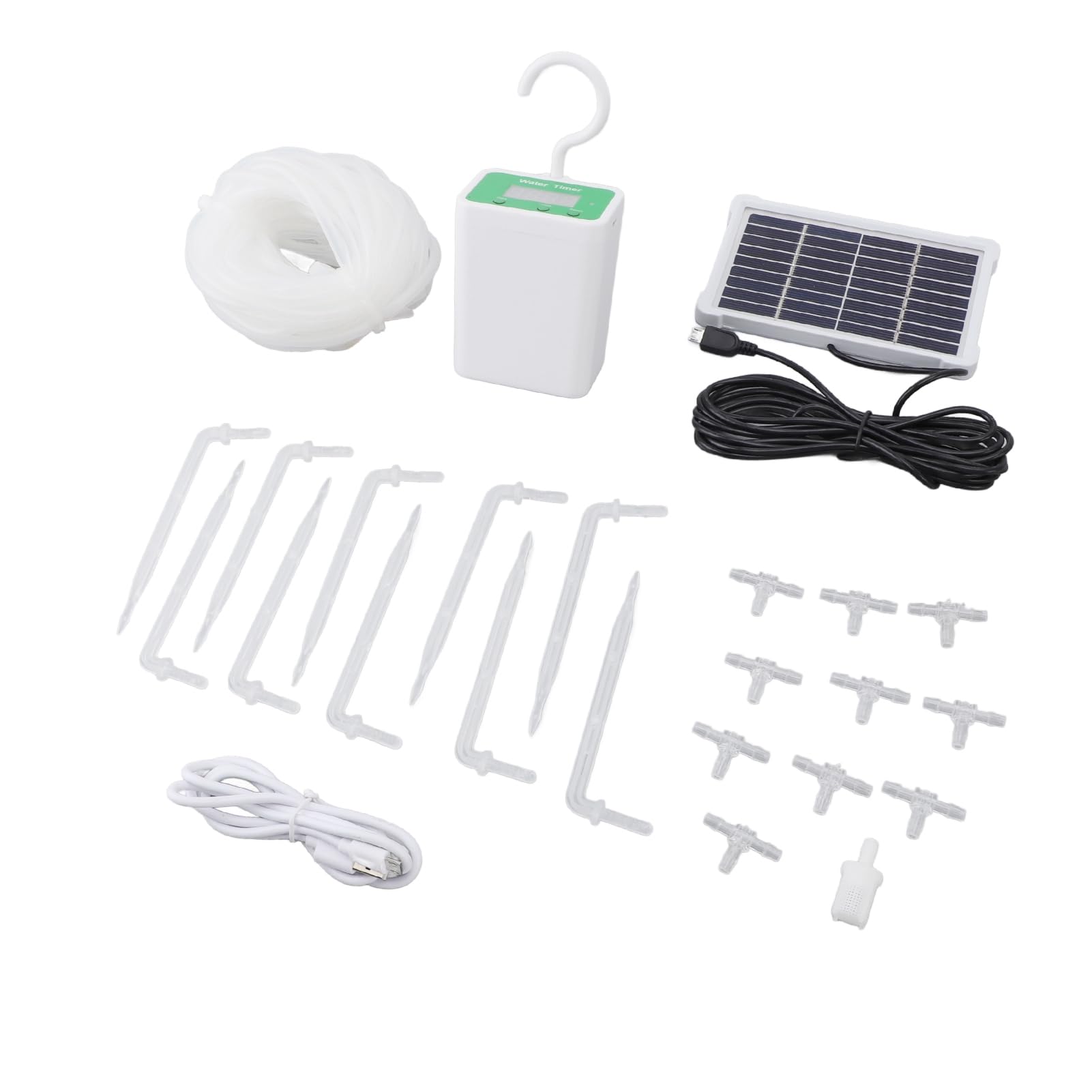 Irrigatore Automatico per Piante, di Irrigazione Ad Energia Solare con Timer e Design Impermeabile per Giardino, Respinge Animali e Uccelli