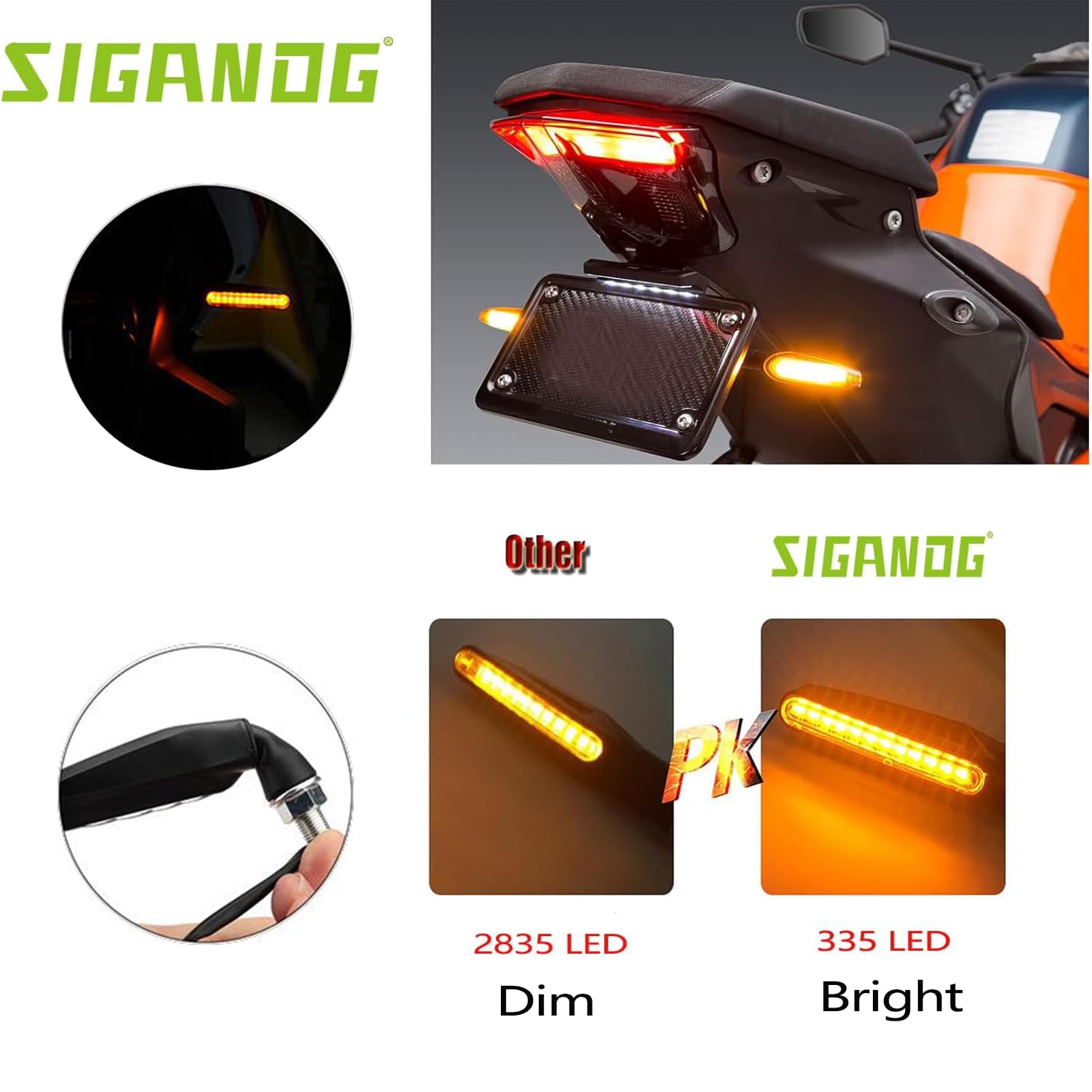 Freccie LED Per Moto | 12 LED Amber | IP67 Impermeabili | Universali Per Scooter, Quad E Cruiser - Foto 7