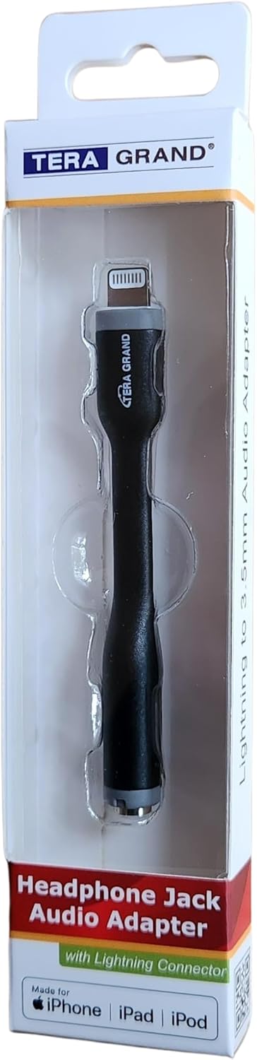 Tera Grand - Apple MFi Certified Lightning to Headphone Jack Audio Adapter, Durable Flexible Super Soft PVC Jacket iPhone 14/13/12/11 Pro Pro Max Plus Mini SE XS XR X 8/7/6, iPad Pro Air