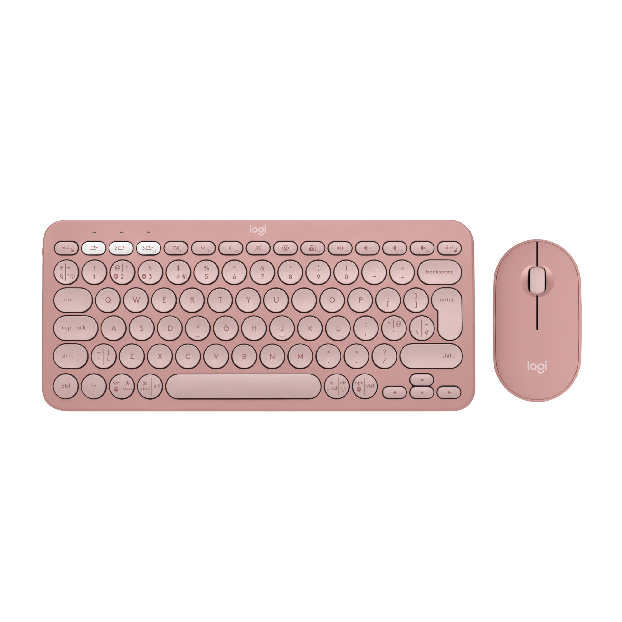 Logitech Pebble 2 Combo - Wireless Keyboard Mouse in Tonal Rose