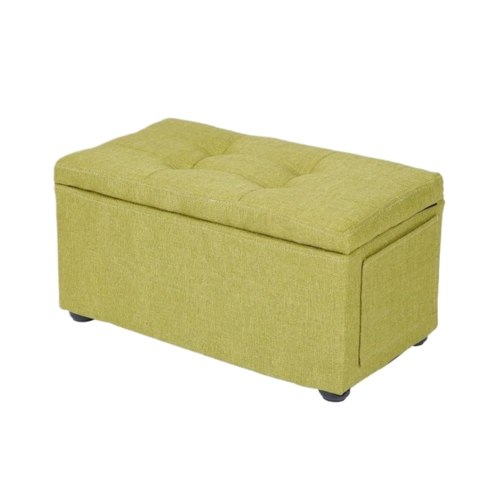 Ottomana Salón Reposapiés Multifuncional con Compartimento De Almacenamiento Oculto Y Bolsillo Lateral Asiento Extra(Grün)