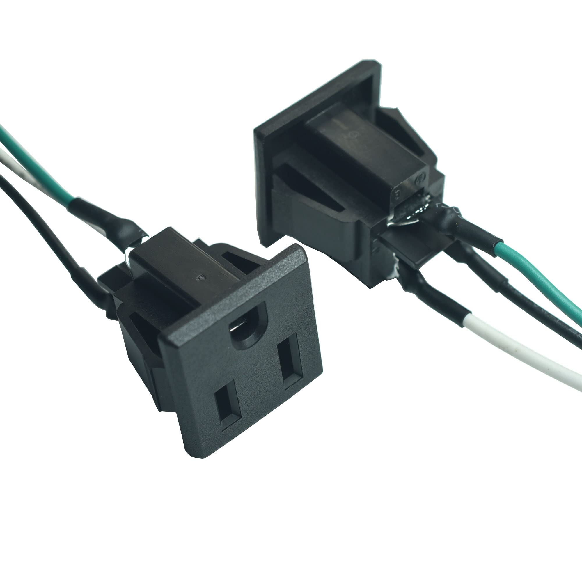 6x US Power Socket Panel Mount – 3-Pin, 15A 125V, Mit 18AWG Anschlusskabel, Für Industrie & Stromverteilung