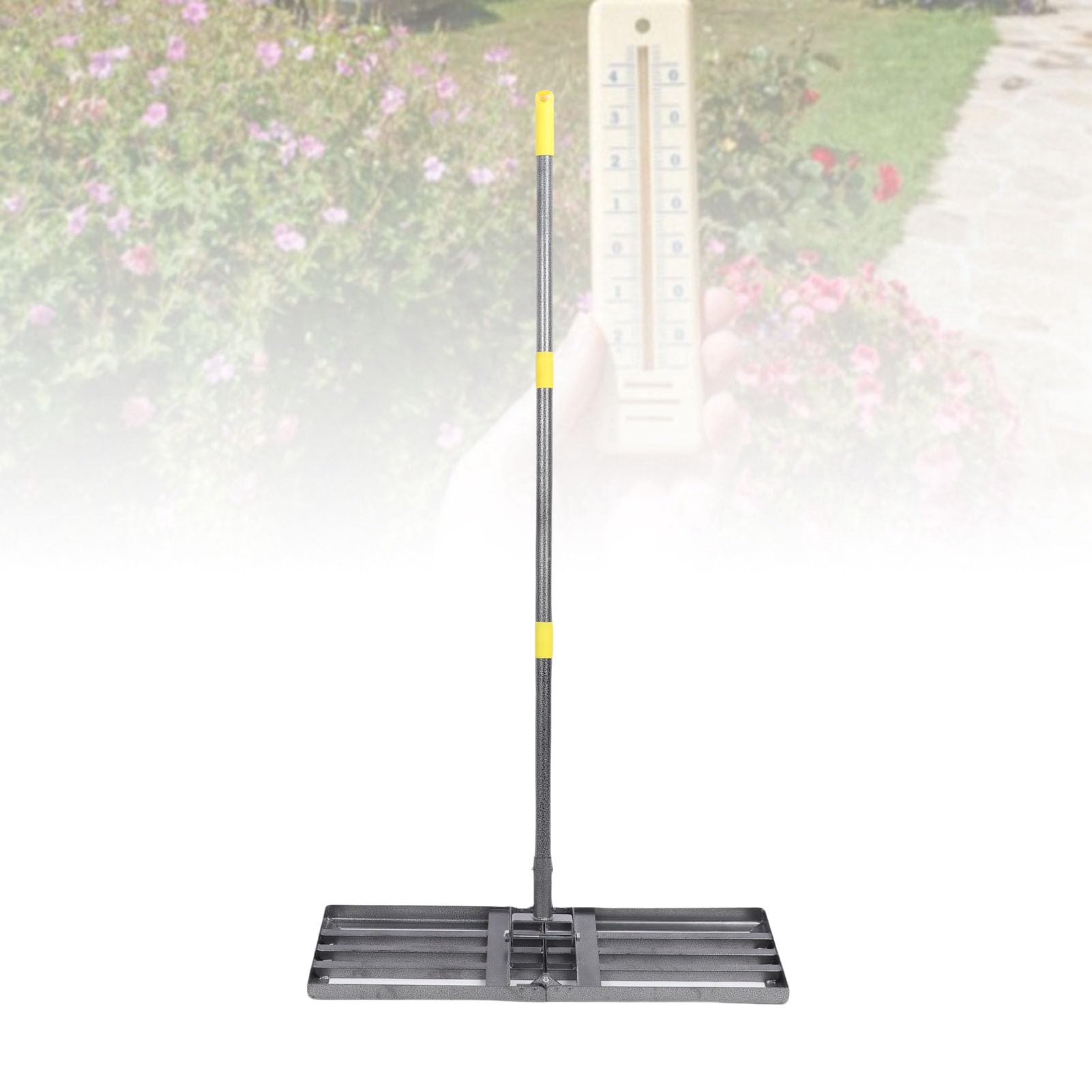 Naroote Rastrillo Nivelador de Césped, Nivelador de Césped con Placa de Suelo de 30 X 10 Pulgadas con Ajustable de 48 a 78 Pulgadas, Rastrillos Niveladores de Jardín para Suelo, , Patio Trasero,