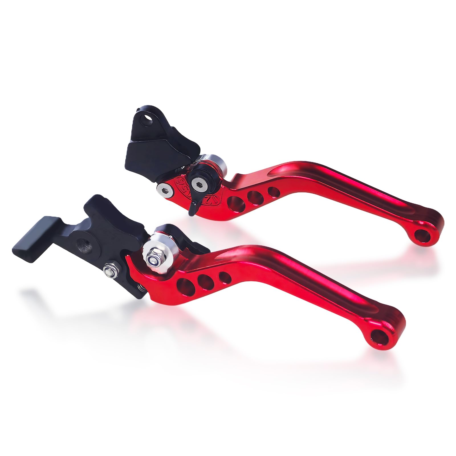 Flylin 1 Paar Kupplungstrommel Bremshebelgriff, CNC Aluminium Kupplungshebel Motorrad, Universal Trommel Bremshebel Griff Ersatz Für Motorräder/Mopeds