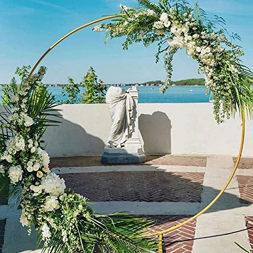 Arche de jardin ronde en métal doré amovible de 1m à 2m40 pour décors de fêtes