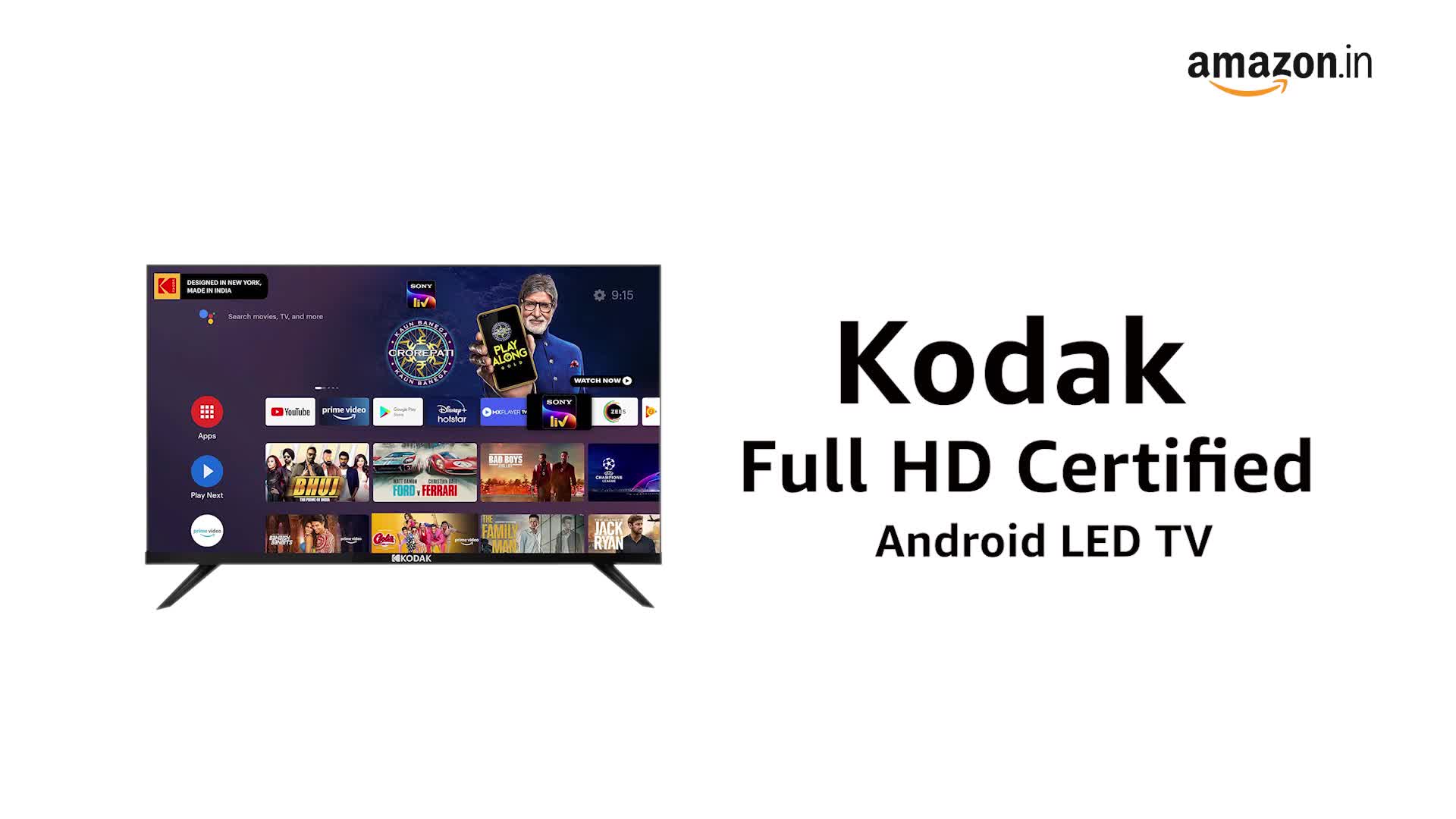 Kodak 108 cm (43 Inches) Full HD Certified Android LED TV