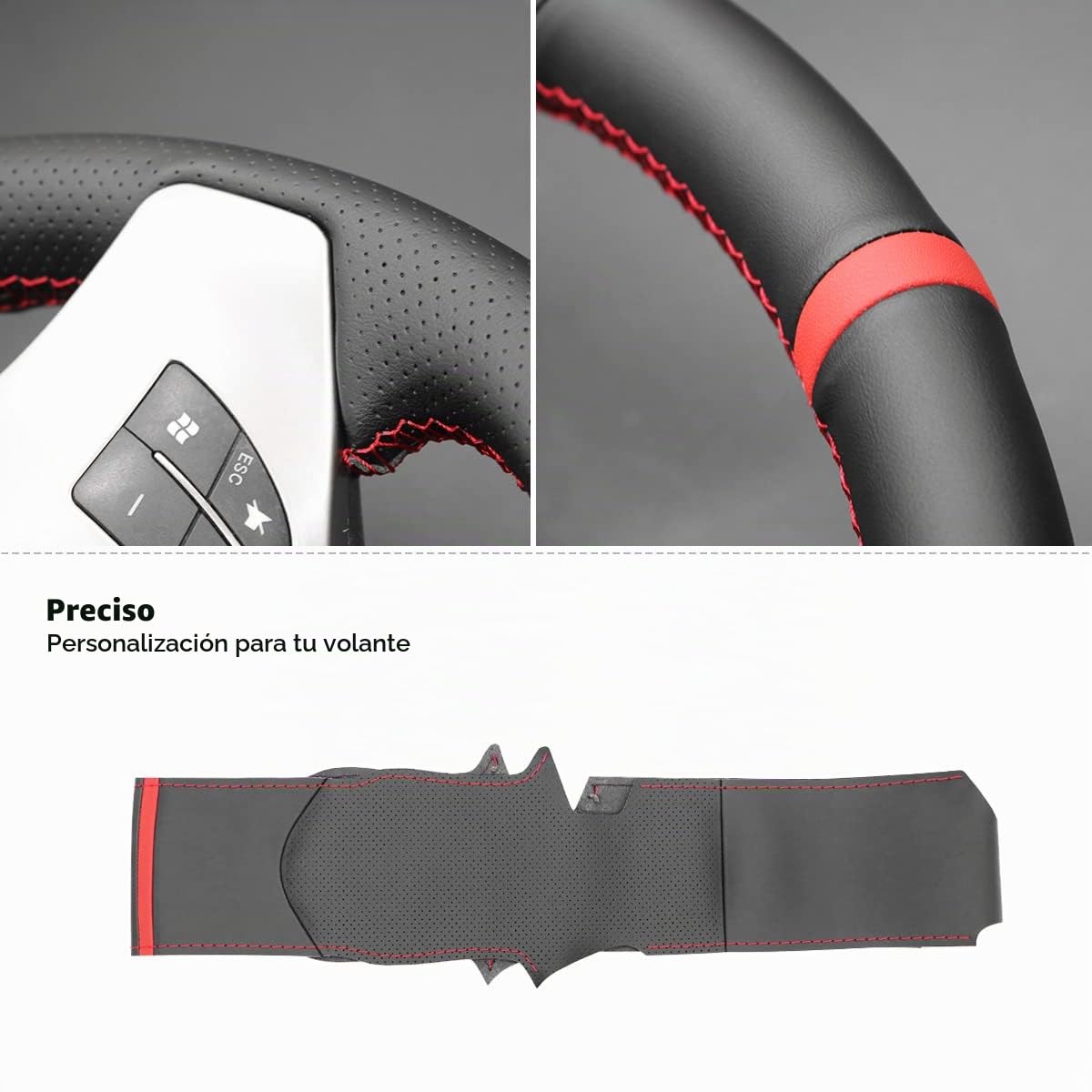 MEWANT Funda de Volante para Alfa Romeo Giulietta 2010-2014 / Mito 2008-2015 Cubierta de Volante | Alfa Romeo Giulietta 2010-2014 / Mito 2008-2015 Transpirable Para Volantes Calefactados Duradero