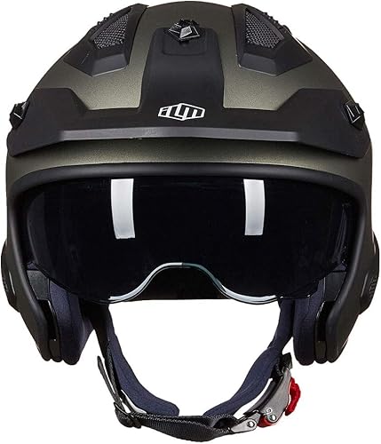 Miniatura 8 de ILM - Casco abierto 34 para motocicleta, motocross, ciclomotor, cuatrimoto, utilitaria, crucero, scooter, DOT, modelo 726X (blanco, 2XL)