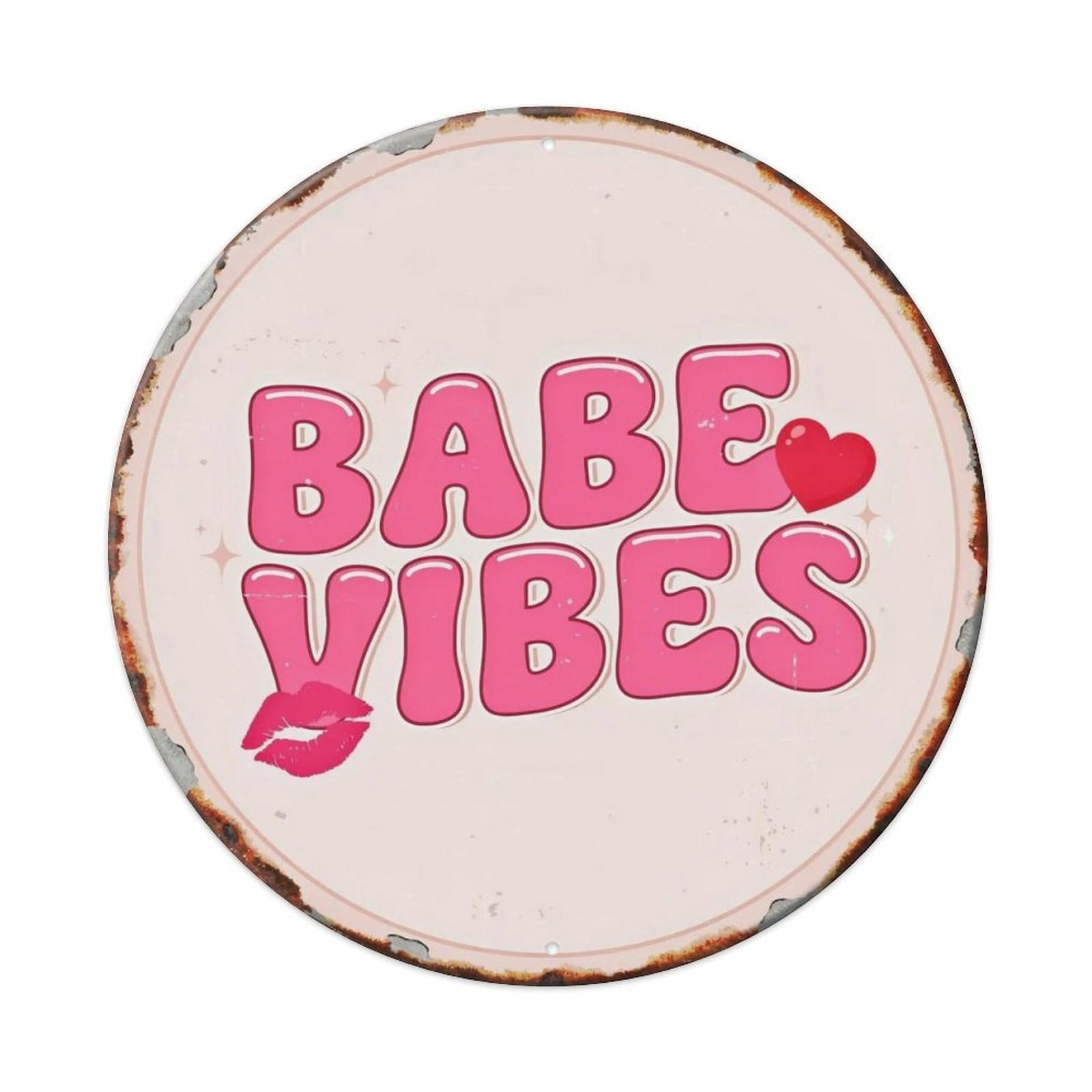 Babe Vibes Y2K Metal Tin Sign Plaque