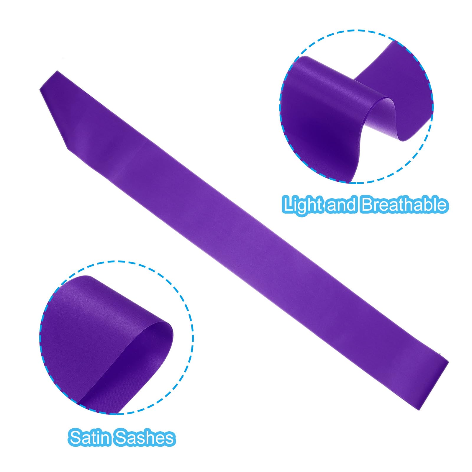 PATIKIL 63"x4" Blank Satin Sash - Image 3