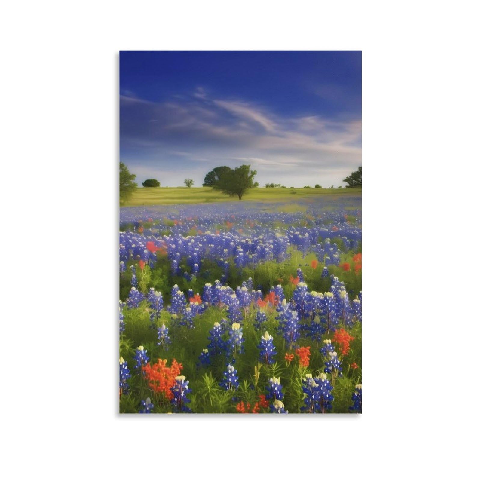 Tableau Texas Bluebonnets impression sur toile moderne pour décoration murale - 8