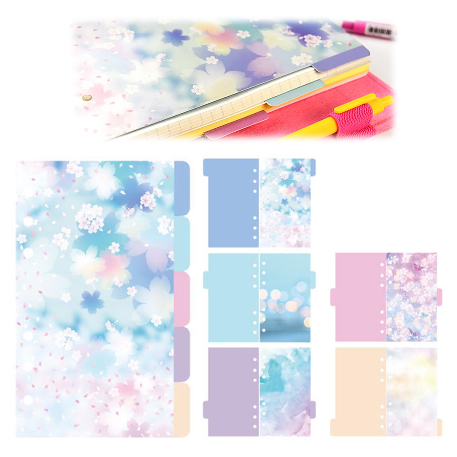 kobokeページ Amazon | PAVIKE インデックスカード 仕切カード A5 【5枚セット